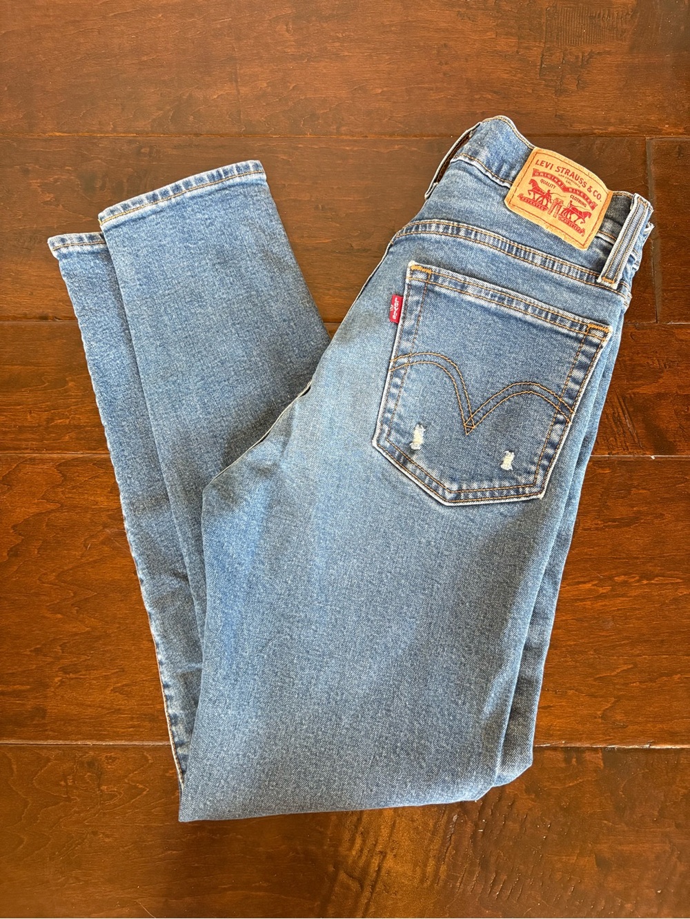 Levi's Light Blue Denim Jeans with Leather Patch